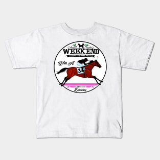 Weekend Forecast Horse Racing Chance of Drinking Derby Gift Kids T-Shirt